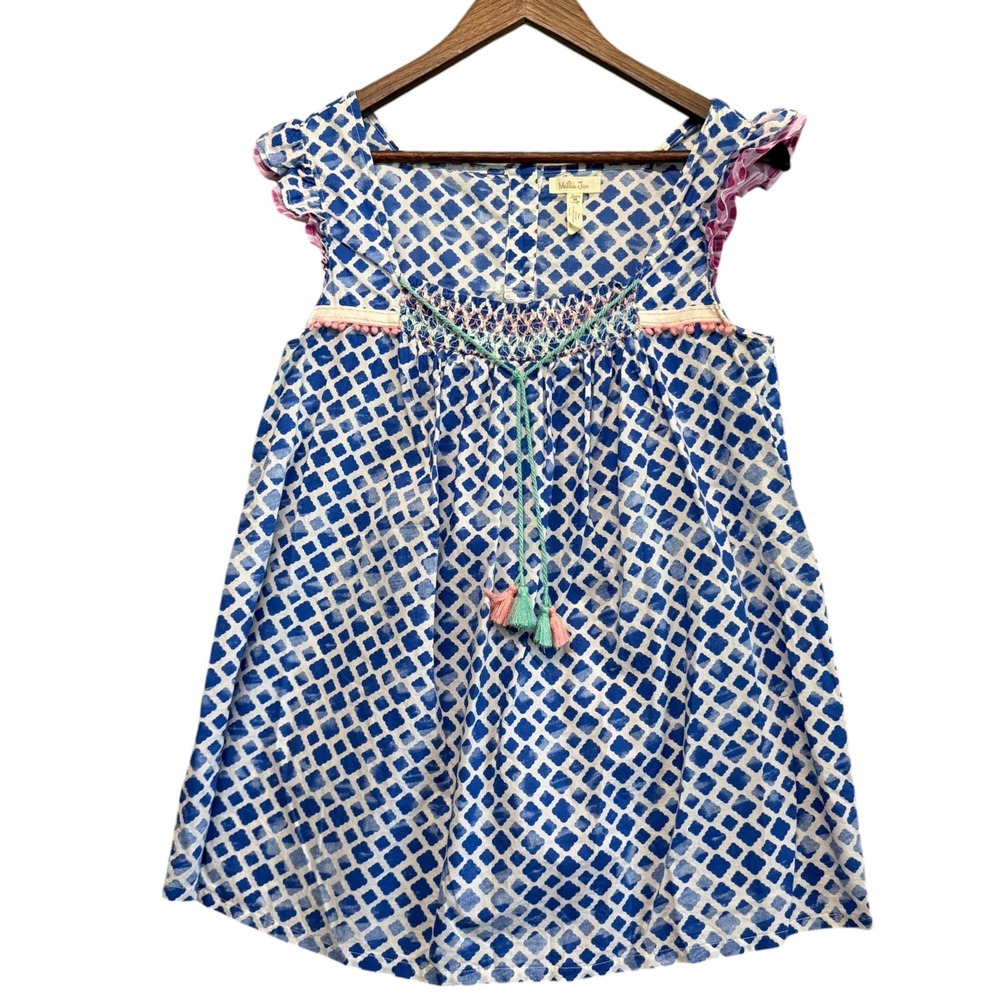 Matilda Jane Tunic Top Womens M Smocked Tassel Boho Cottagecore Peasant Feminine